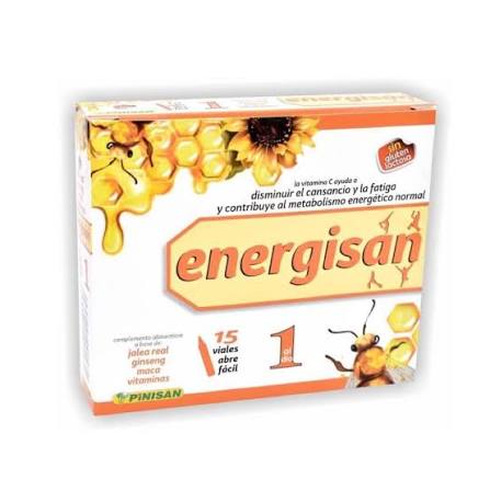 Energisan – Suplemento energético con jalea real, ginseng y vitaminas (15 viales)