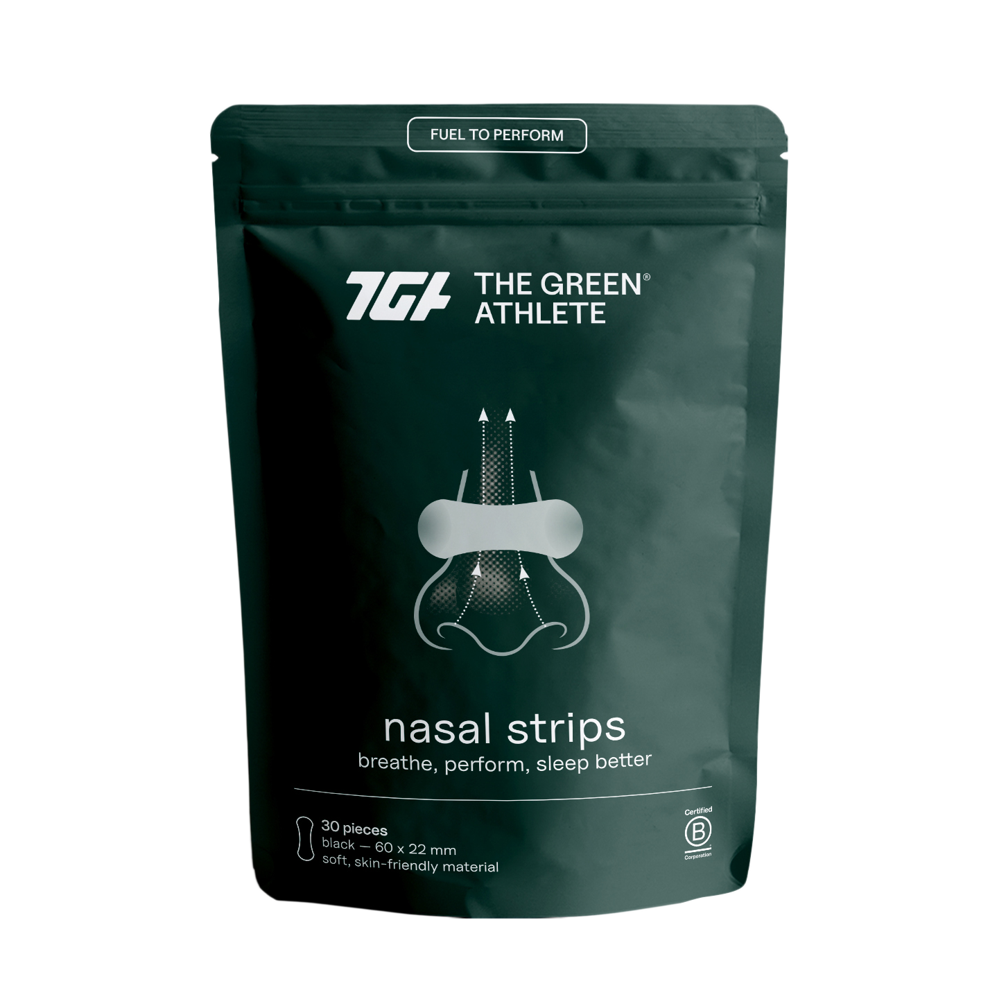 Nasal Strips The Green Athlete | Tiras Nasales para Mejorar la Respiración y Reducir Ronquidos